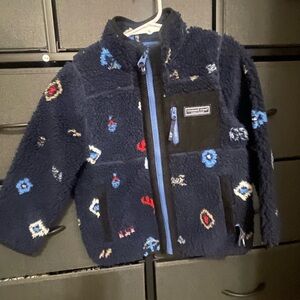 Vineyard Vines Kids Fleece Jacket - Navy with Multicolor Accents